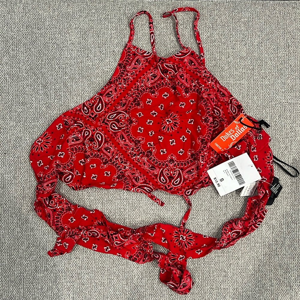 NWT Open back halter crop top